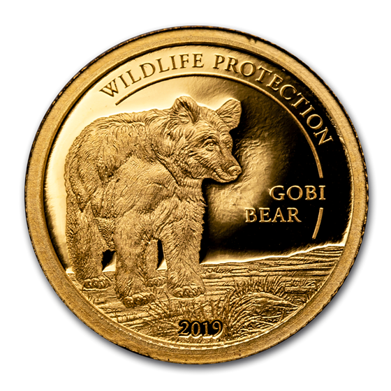 2019 Mongolia 1/2 gram Proof Gold Wildlife Protection Gobi Bear 2019 Mongolia 1/2 gram Proof Gold Wildlife Protection Gobi Bear